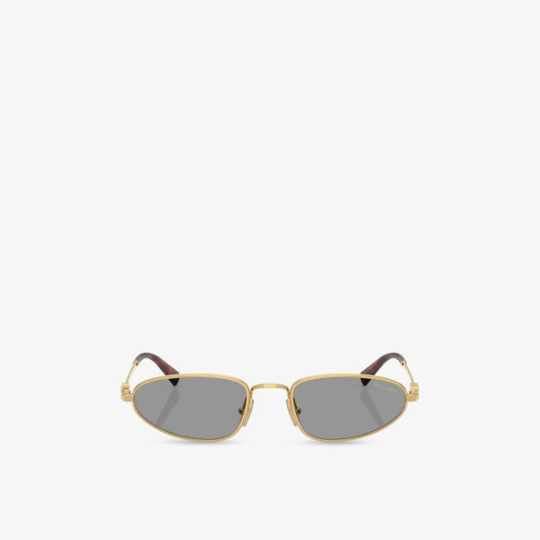 

Солнцезащитные очки Miu Miu овальные металлические, золотой