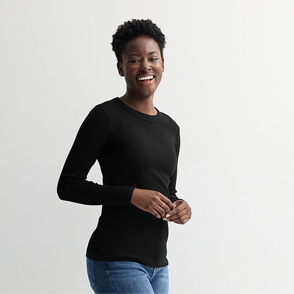 

Футболка с длинным рукавом Petite Sonoma Goods For Life, Pitch Black, Черный, Футболка с длинным рукавом Petite Sonoma Goods For Life, Pitch Black