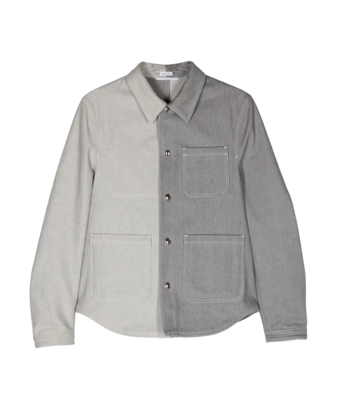 

Двухцветная куртка с передним карманом Thom Browne, серый