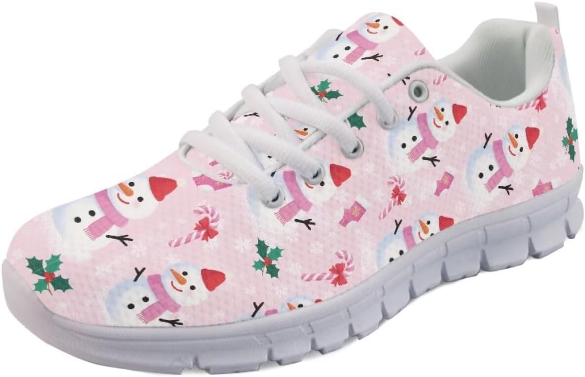 

Кроссовки Forchrinse Daisy унисекс для бега, спортивные кеды для мужчин и женщин, дышащие спортивные кроссовки, Christmas Snowman Print