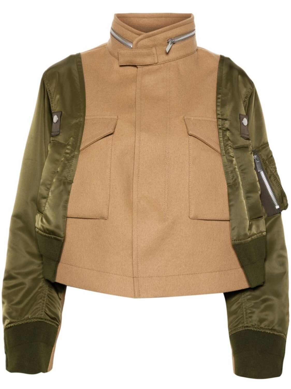 

Sacai куртка с контрастными вставками, коричневый