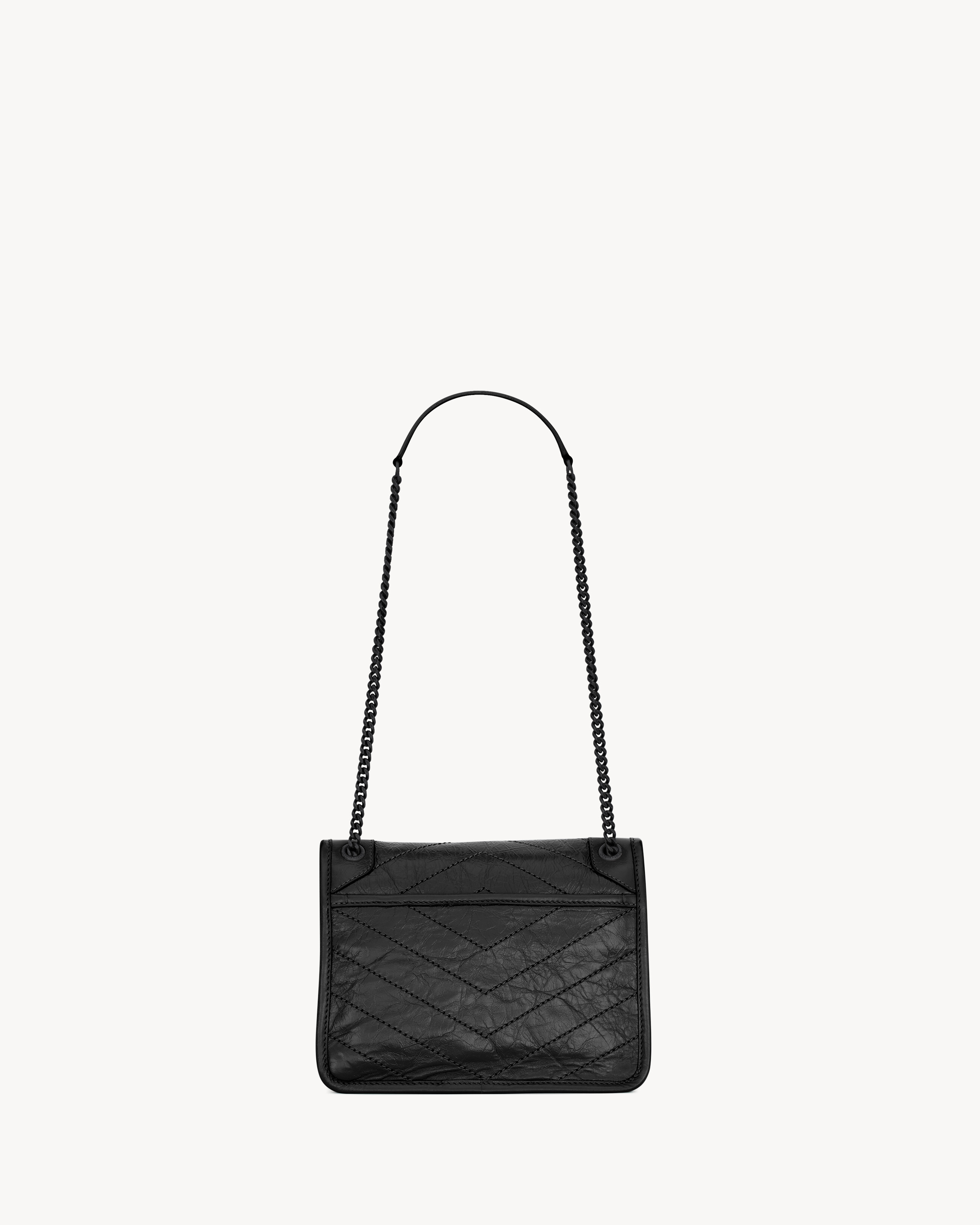 Сумка-конверт из винтажной телячьей кожи Saint Laurent, черный — фото 2