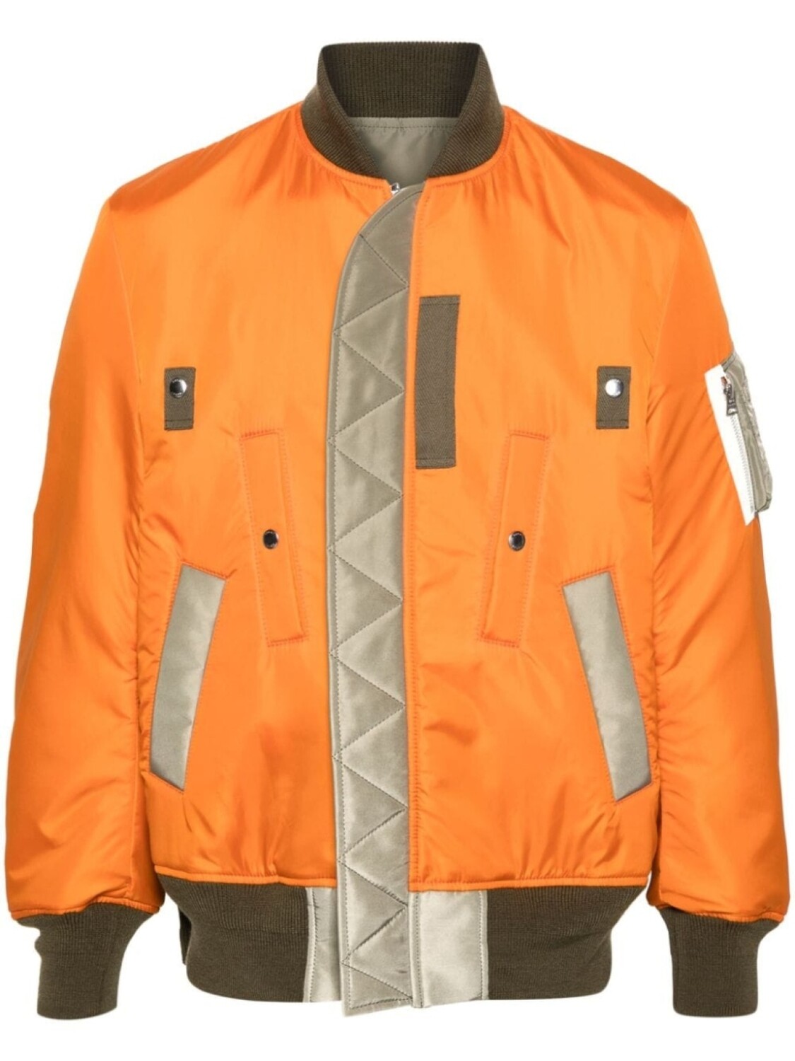 

sacai пуховик с боковыми разрезами, оранжевый