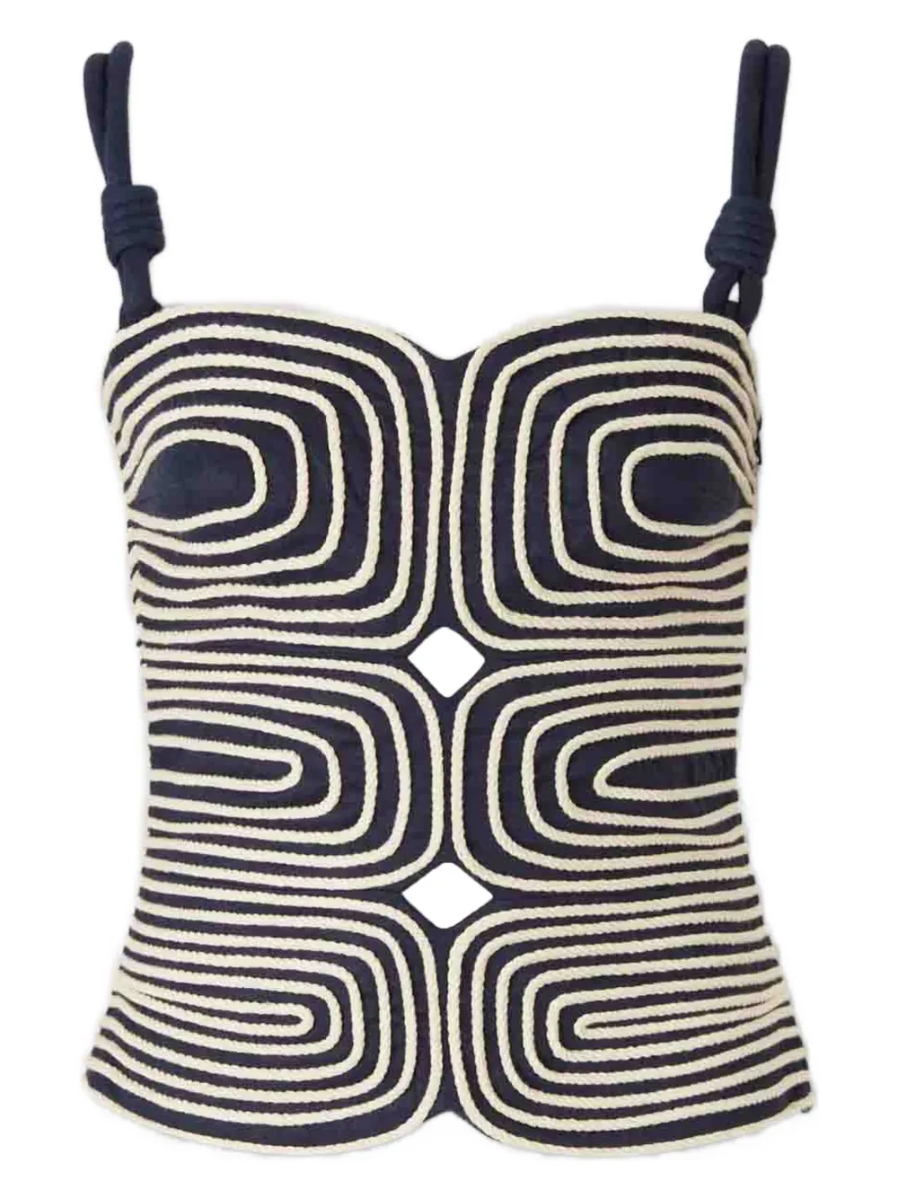 

Топ Marea с контрастной отделкой и шнурками-лямками Andres Otalora, синий