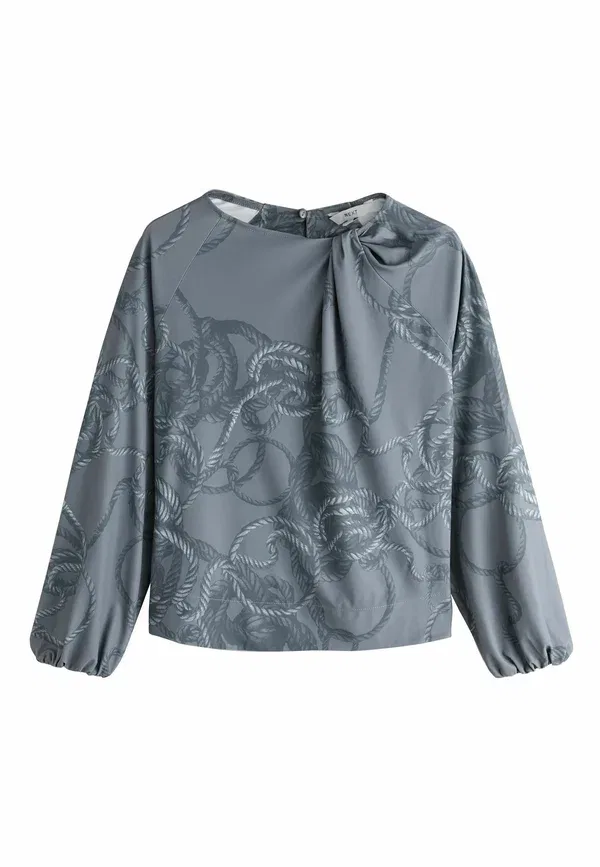 Блуза Next, grey rope print, серый с принтом