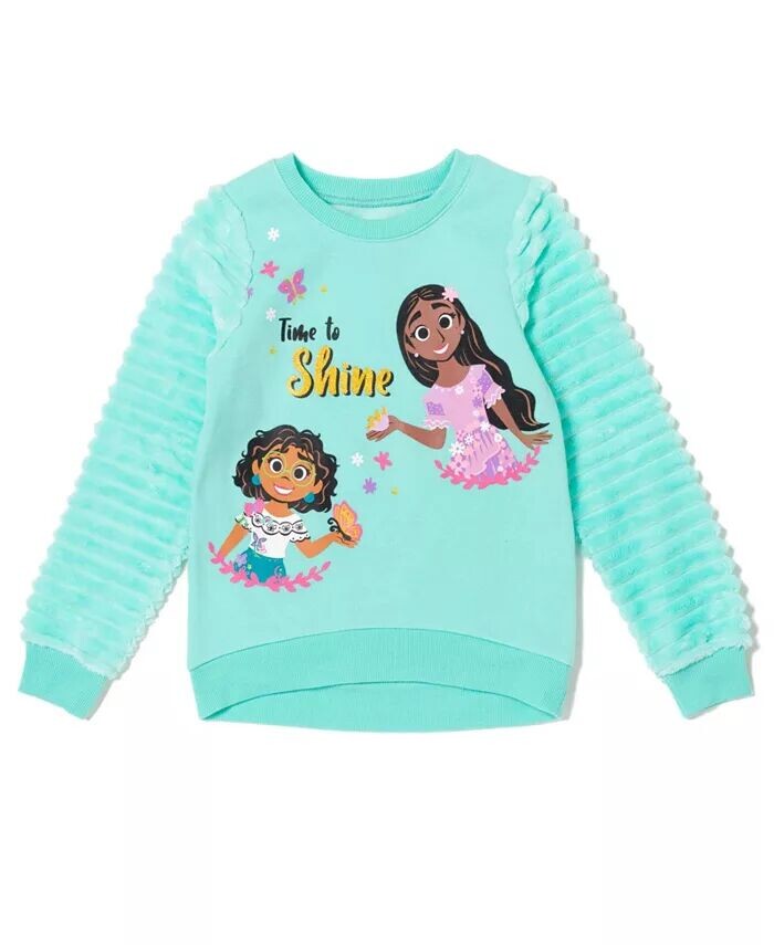 

Флисовый меховой свитшот Little Girls Lilo & Stitch Encanto Minnie Mouse Stitch Isabela Mirabel Disney, синий