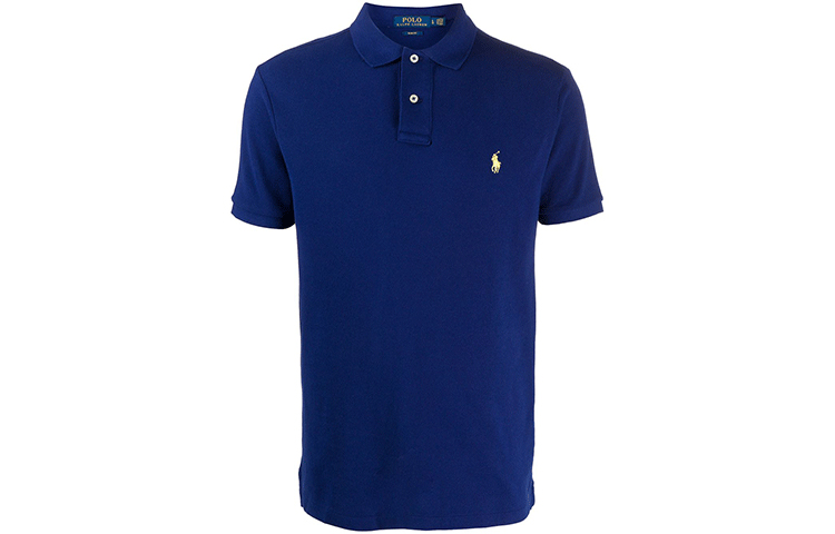 

Поло с коротким рукавом и вышитым логотипом Polo Ralph Lauren, темно-синий
