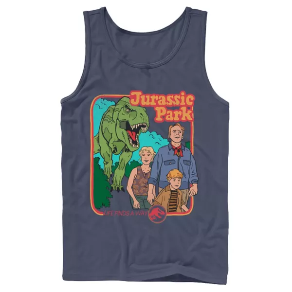 

Мужская футболка Vintage Characters Life Finds a Way из "Парка Юрского периода" Licensed Character, синий
