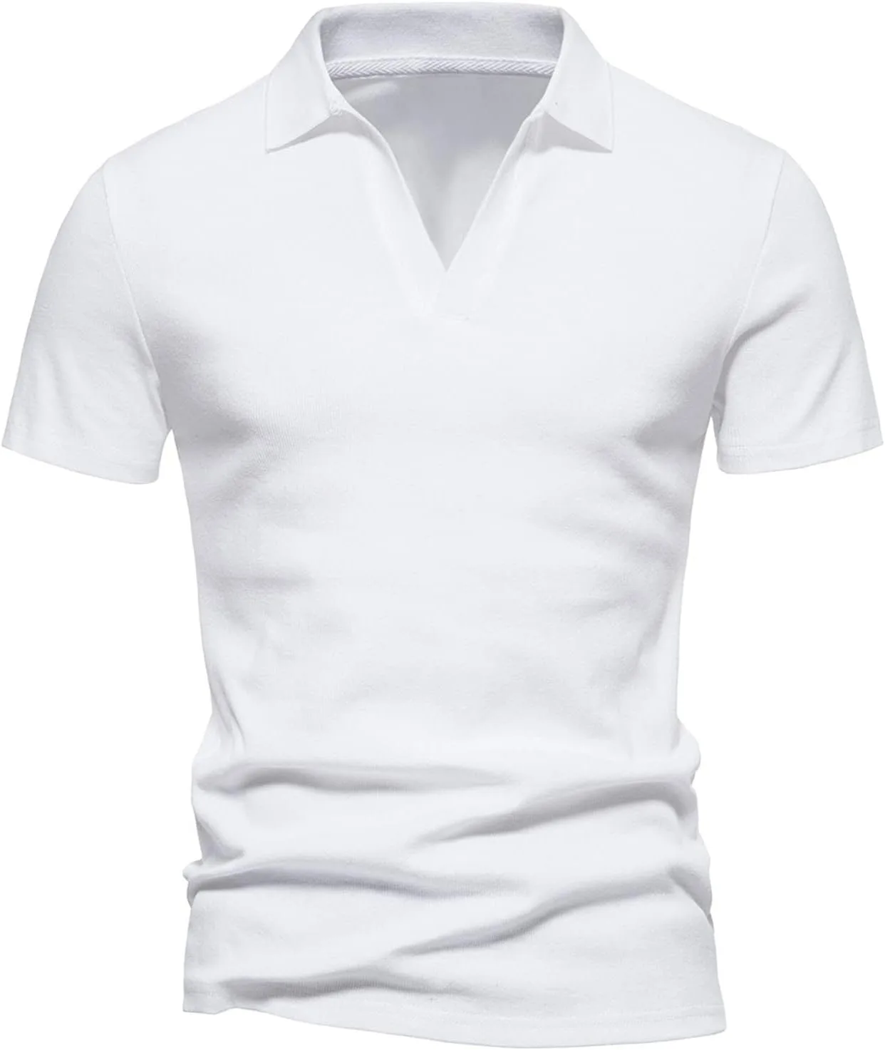 

Мужская поло с V-образным вырезом, короткий рукав, Slim Fit