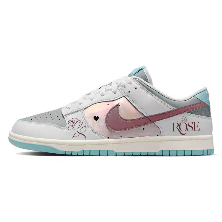 

Nike Кроссовки для скейтбординга Dunk Bloom Roses с противоскользящим покрытием, износостойкие, серо-красные, мужские