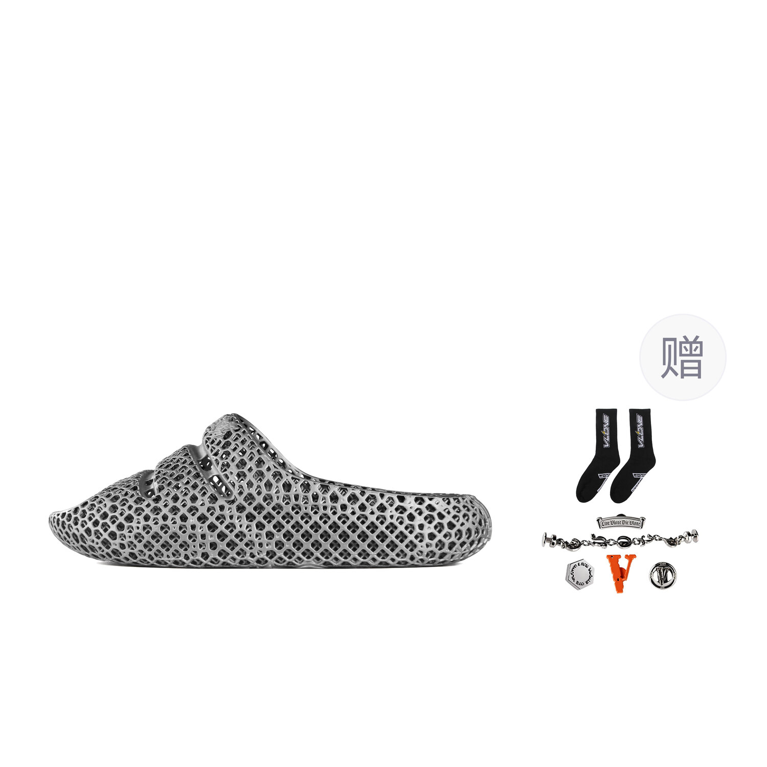 

VLONE Слайдеры унисекс серебристые с подарком, цвет Silver (Gift Included)