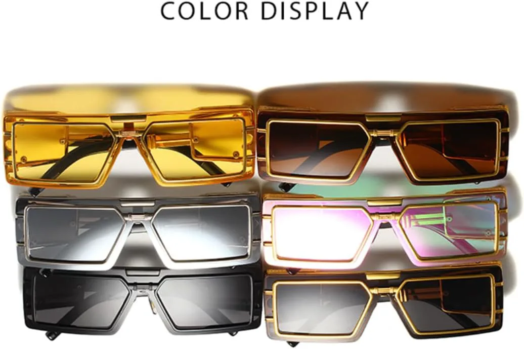 

Солнцезащитные очки в стиле стимпанк прямоугольной формы для женщин и мужчин. Популярные винтажные очки класса люкс с защитой от УФ-излучения UV400 HHZZYVY, Silver