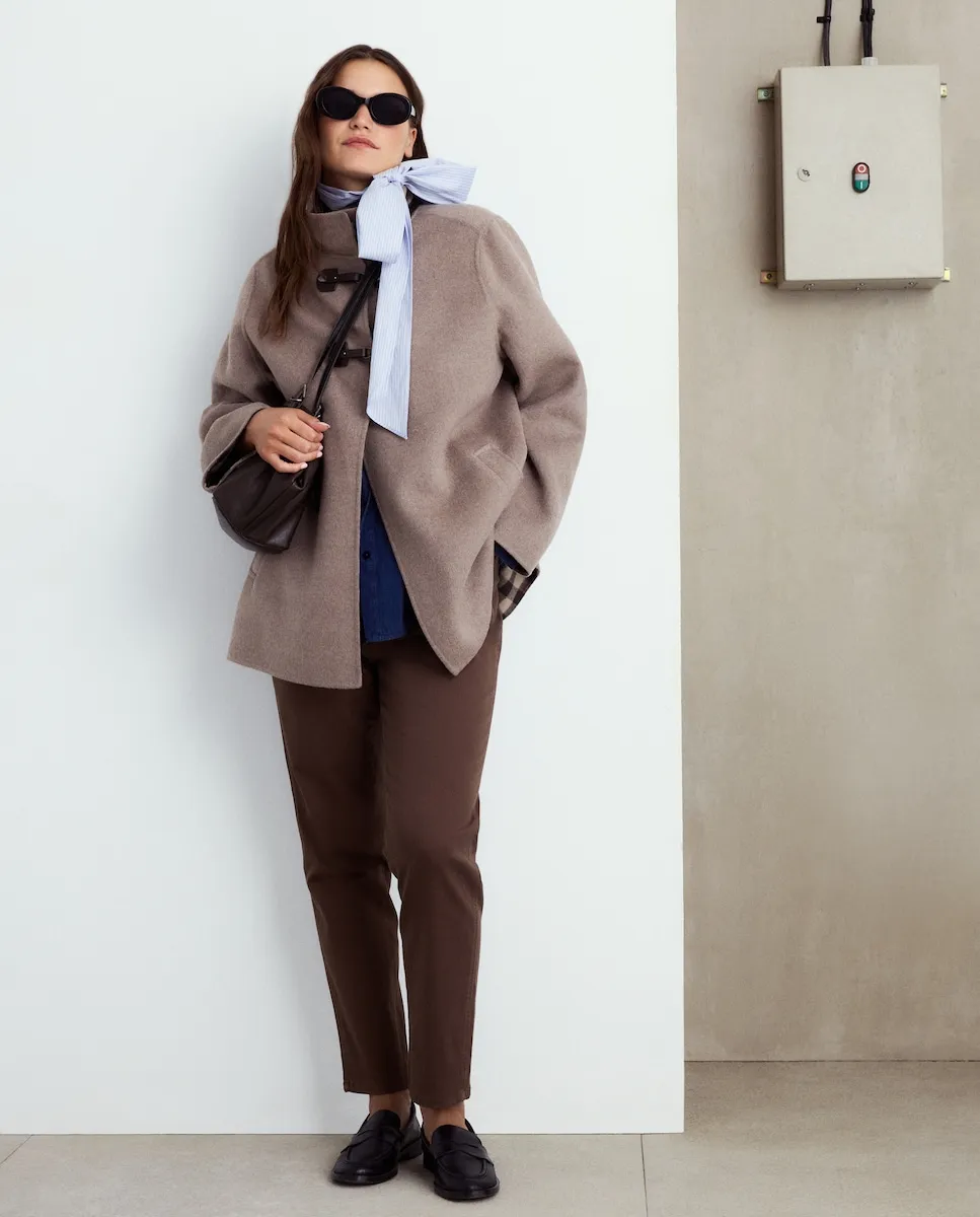 

Пальто из ткани с клетчатой подкладкой для женщин Couchel, светло-коричневый