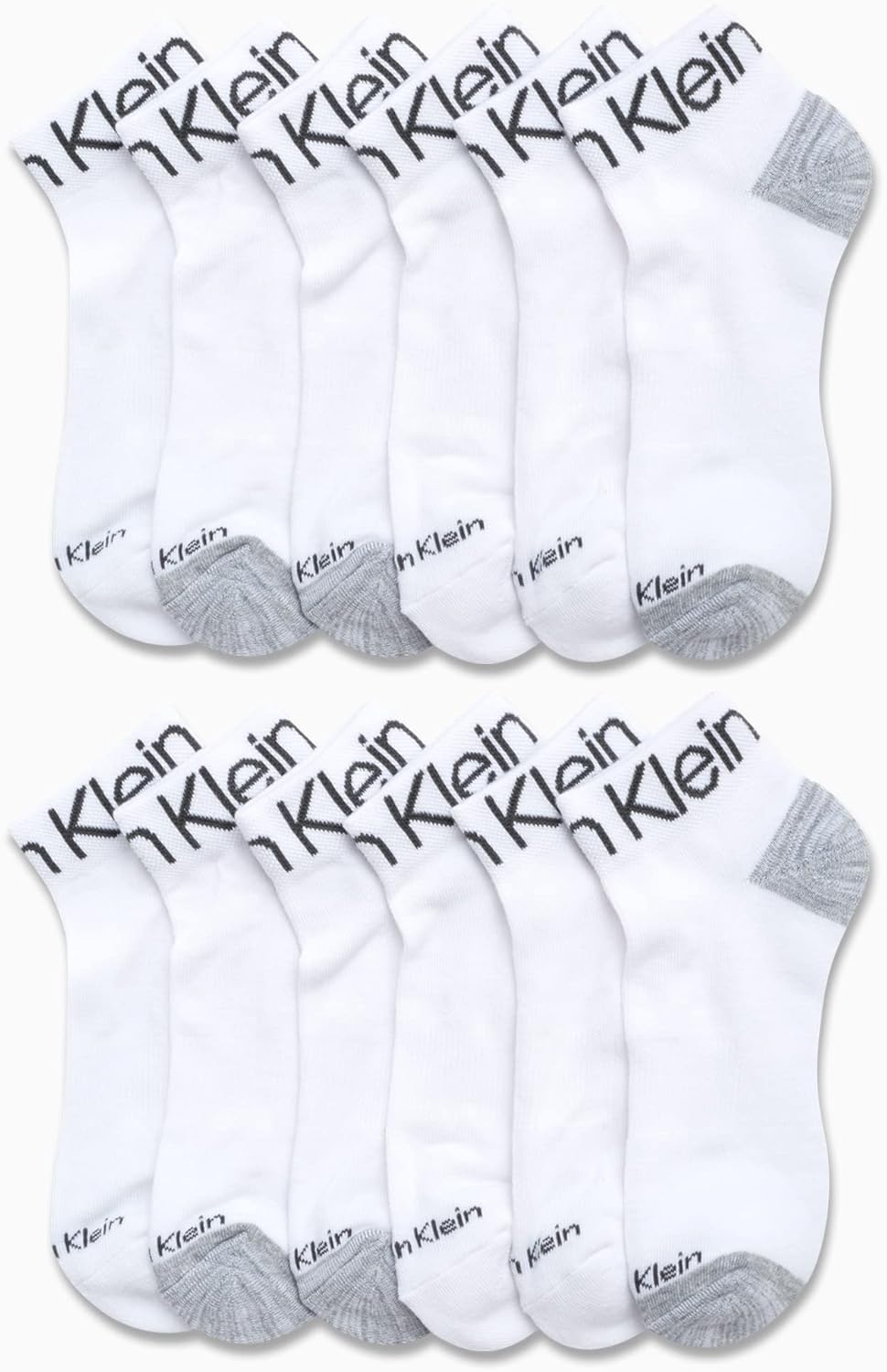 Женские носки Calvin Klein Quarter Socks, 12 пар, с амортизацией, для спорта, бега, спортзала, носки Quarter Sock, White Assorted — фото 2