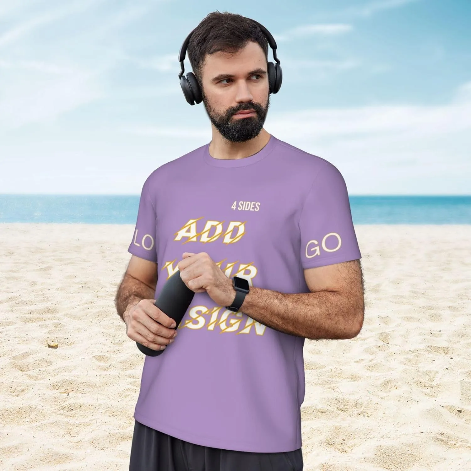 Футболка мужская Custom T Shirts с принтом на 4 сторонах — фото 3