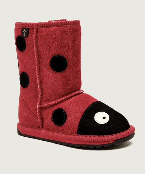 

Снежные сапоги из кожи «Божья коровка» Emu Australia, красный