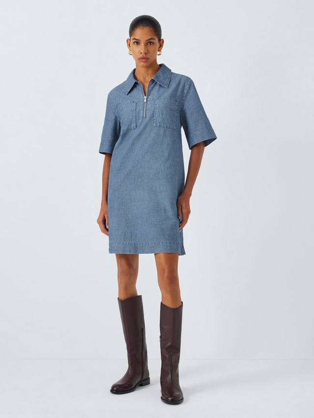 

Июньское джинсовое мини-платье Barbour, цвет Blue Chambray/Denim