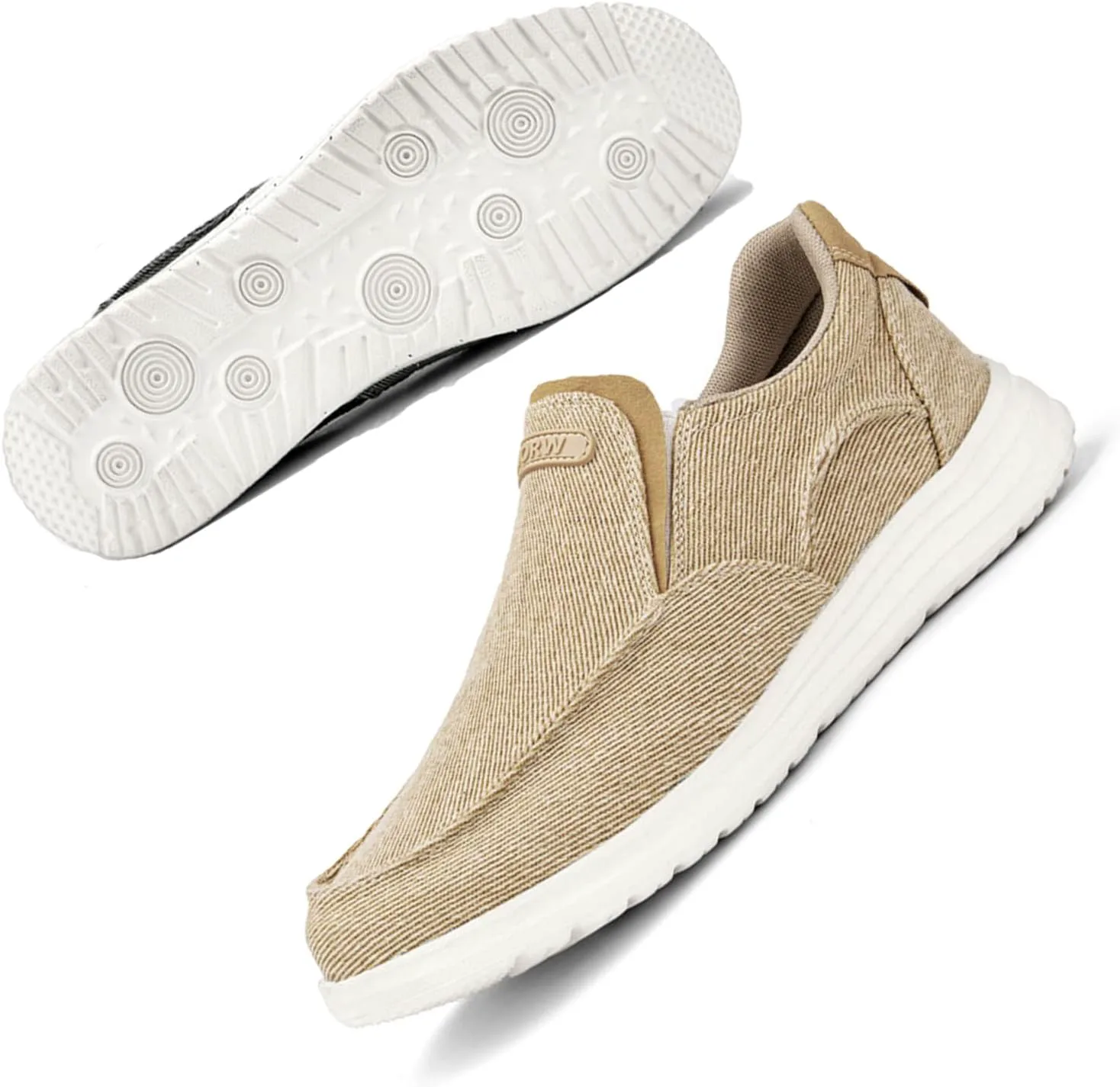 

Мужские слипоны из канвы с поддержкой свода стопы, повседневные дышащие легкие кроссовки для подошвенного фасциита, обувь для ходьбы внутри и на улице Crepuscute, желтый