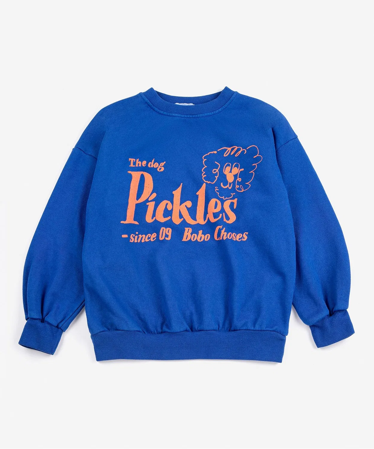 Детский свитшот Pickles The Dog с принтом, BOBO CHOSES, длинный рукав, светло-индиго