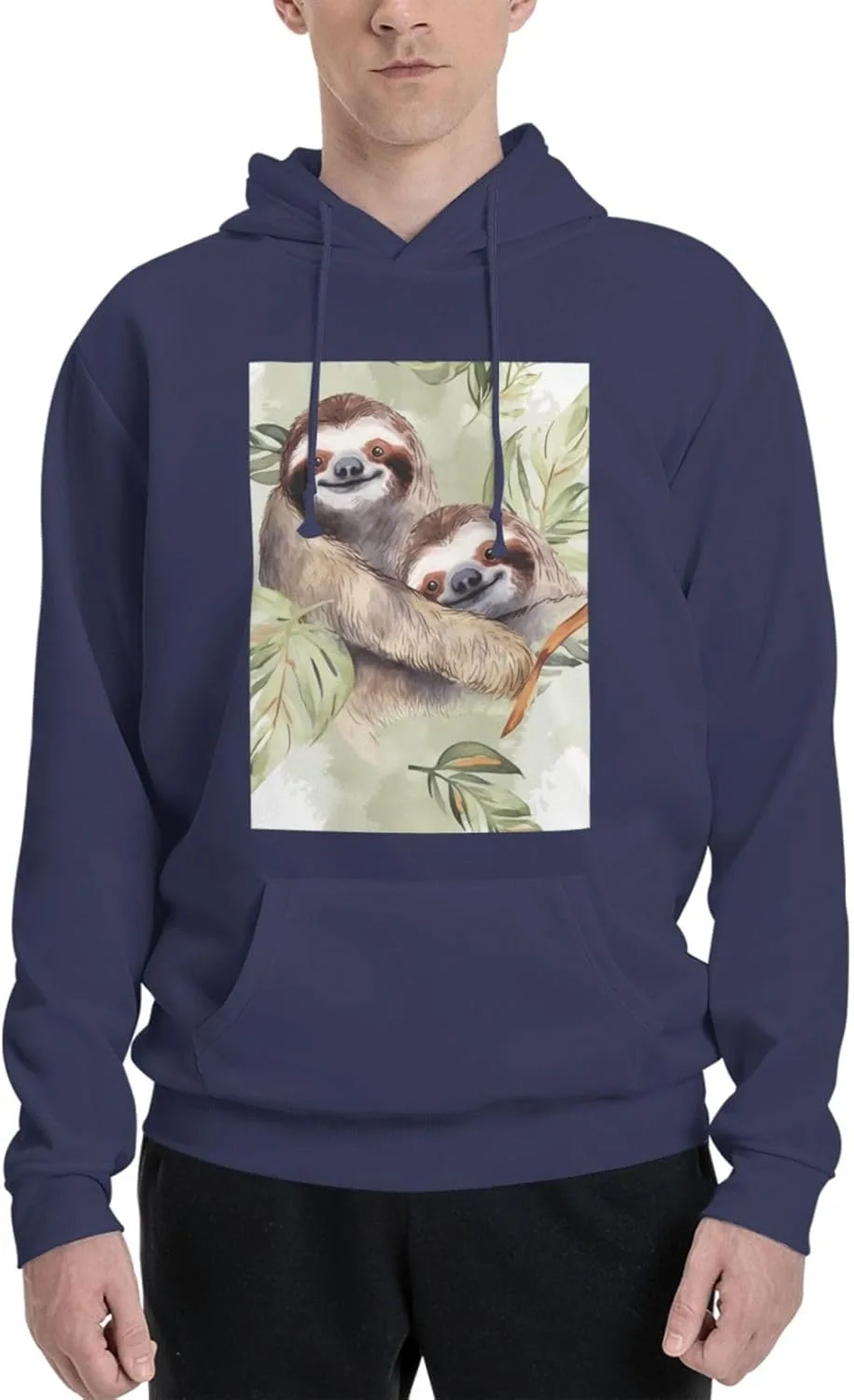 

Мужская флисовая толстовка с капюшоном Watercolor Sloth LKWSCGHM