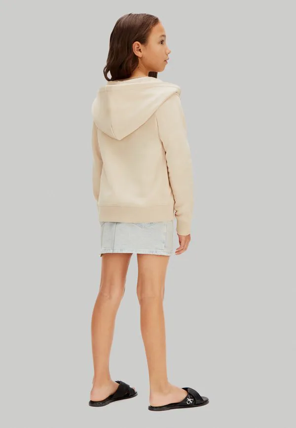 Худи на молнии с мини-значком, унисекс, на молнии. Calvin Klein Jeans, Sand — фото 3