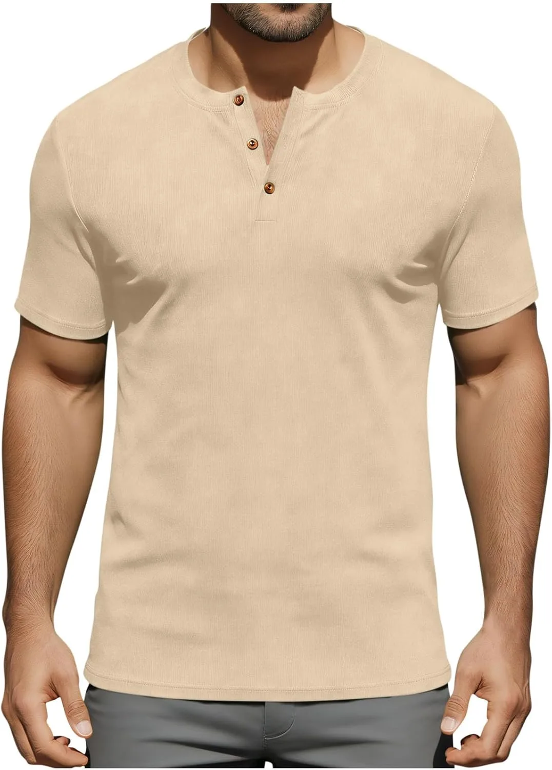 

Dademeo мужская футболка хенли для тренировок, легкая, slim fit