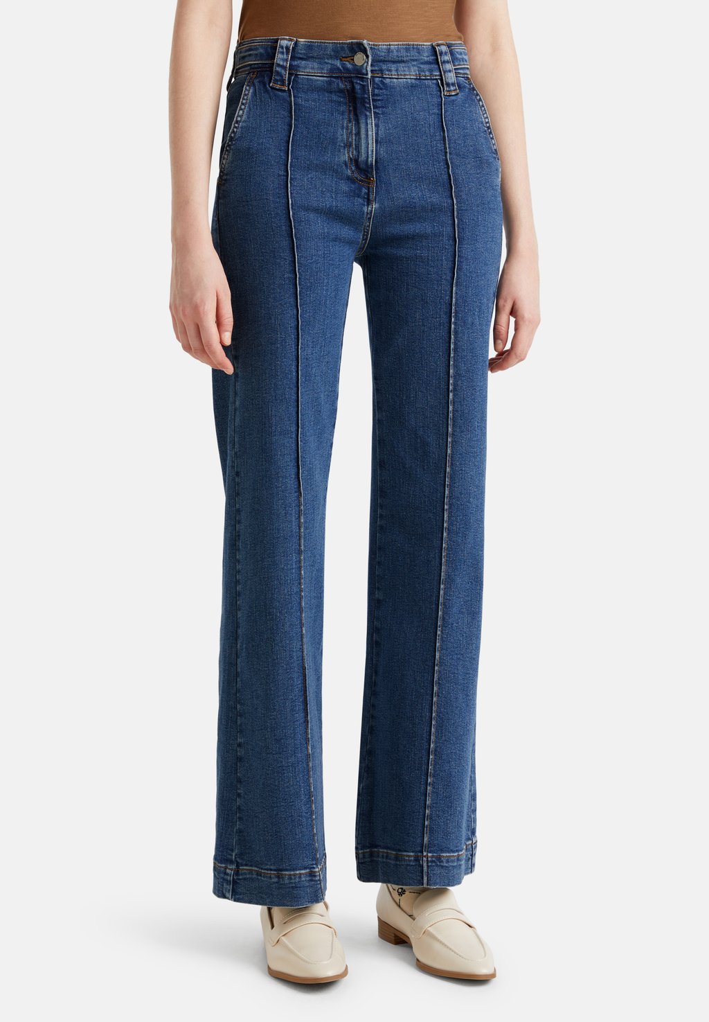 

Расклешенные джинсы HIGH WAISTED United Colors of Benetton, синий