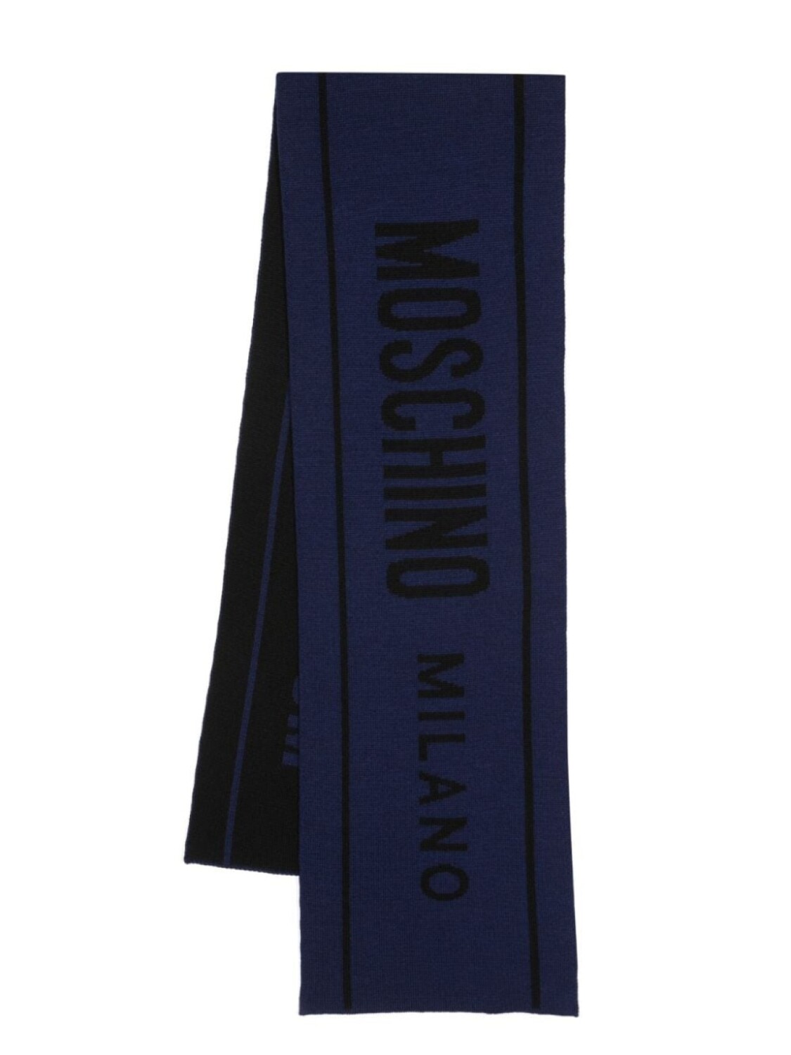 

Moschino шерстяной шарф с логотипом, синий