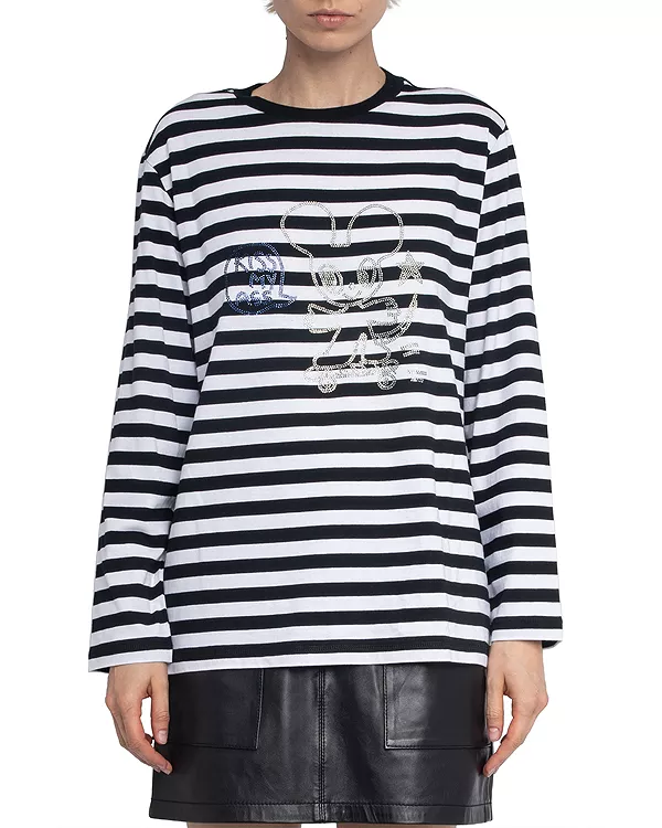 

Футболка Edwini ml happy mouse со стразами Zadig & Voltaire, черный