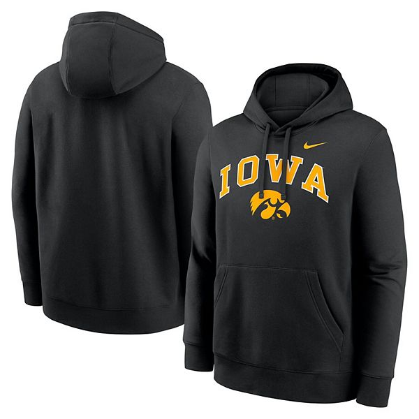 Мужской черный толстовка Iowa Hawkeyes Club Fleece Arch с капюшоном Nike — фото 2