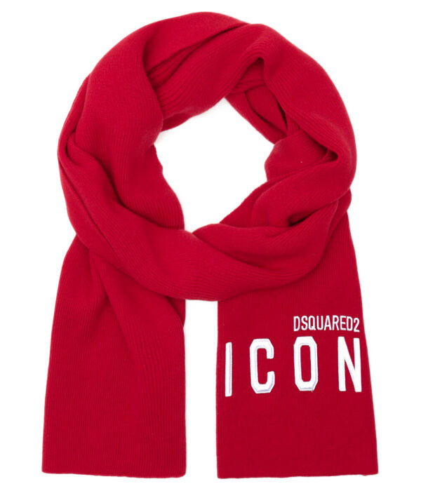 

Шерстяной шарф Dsquared2, красный
