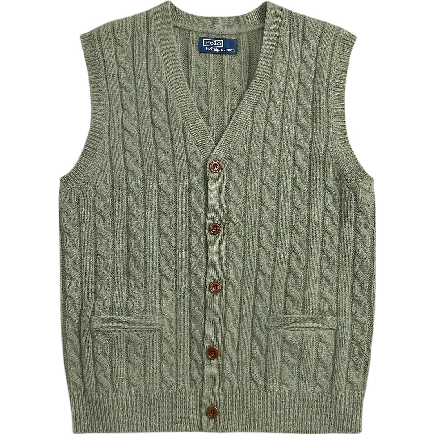 

Водолазка с V-образным вырезом и косой вязкой Polo Ralph Lauren, fern зеленый