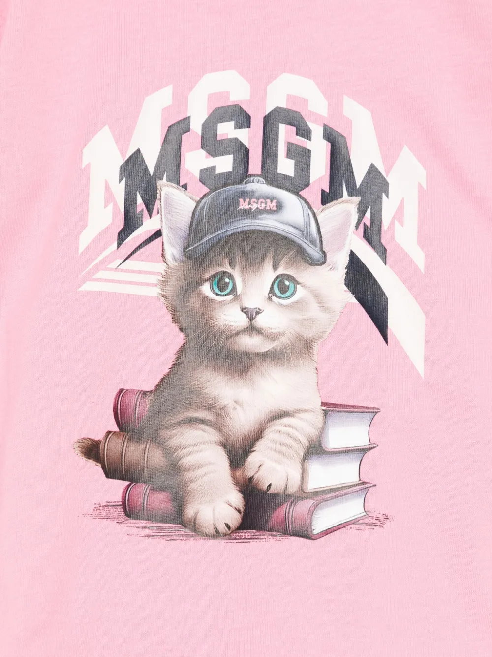 Футболка с длинными рукавами и принтом Msgm Kids, розовый — фото 3