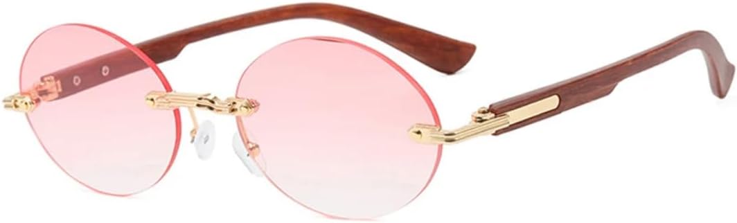 

Солнцезащитные очки с защитой UV400 | Без оправы, овальные дужки, градиентный дизайн | Для женщин и мужчин, для занятий спортом на открытом воздухе и вождения DSVIGF, Brown Gradient Pink