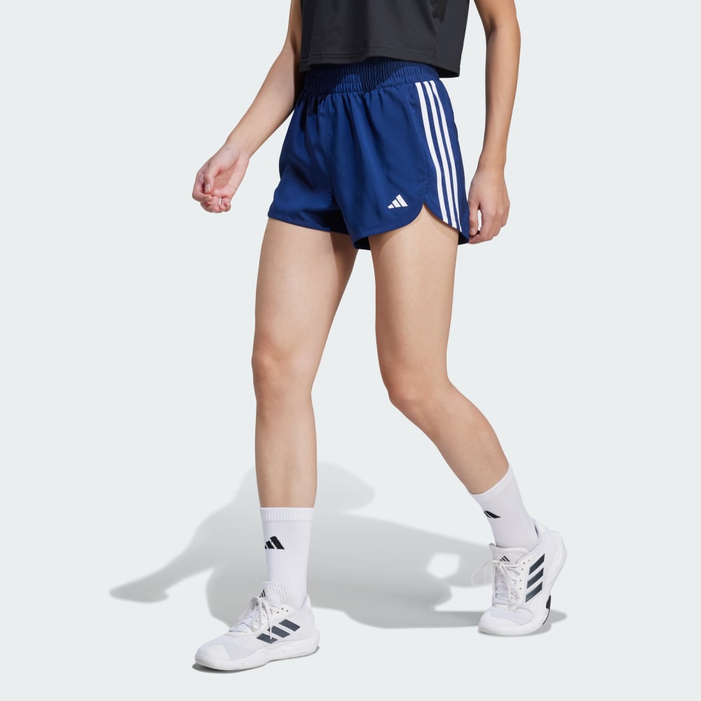 

Спортивные шорты Adidas Pacer Training 3-Stripes Woven High-Rise Shorts, цвет Dark Blue/White
