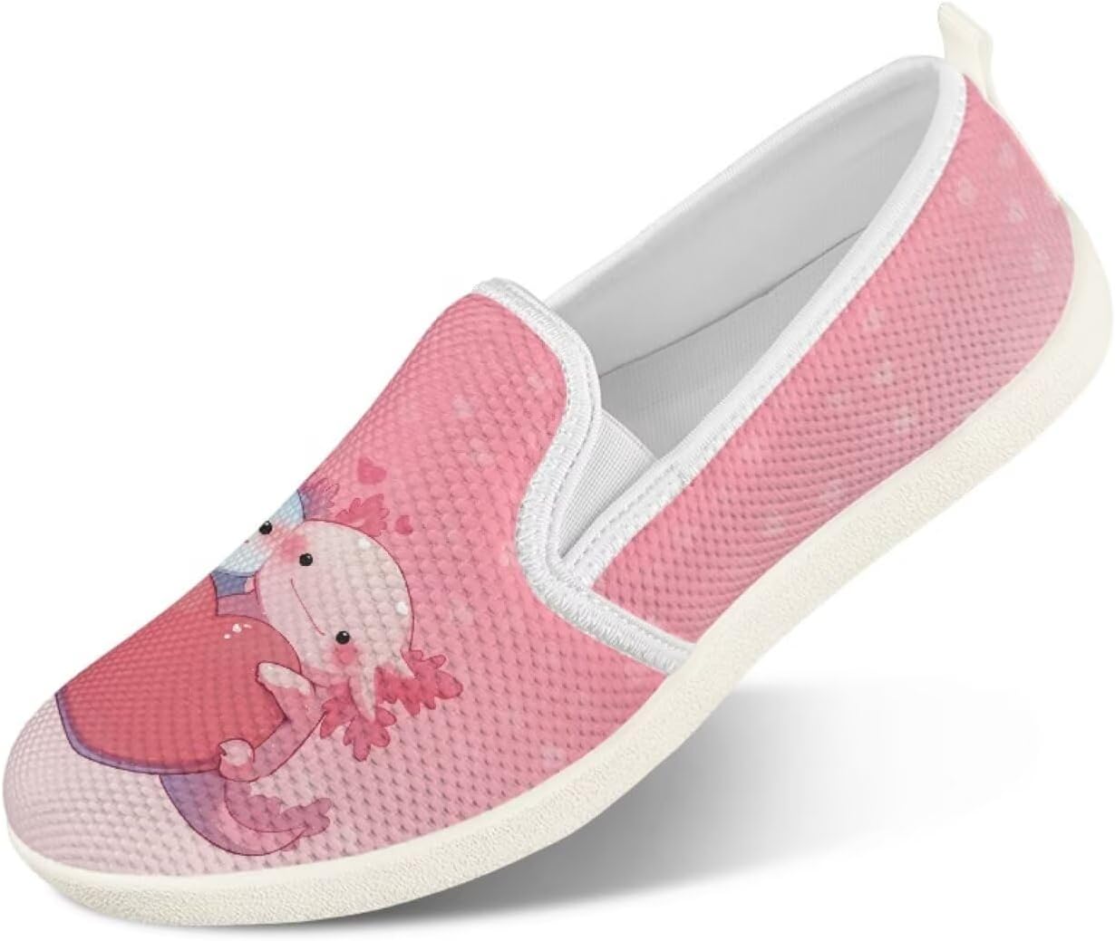 

Мужские туфли с животным принтом, слипоны, удобные лоферы, модные повседневные кроссовки, сетчатые плоские туфли, широкие, легкие, размеры 4-9 Twousenru, Cartoon Axolotls