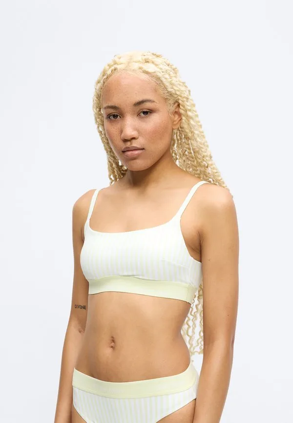 Топ от купальника с квадратным вырезом и вырезом-бралеттом Calvin Klein Swimwear, White/Jade — фото 3
