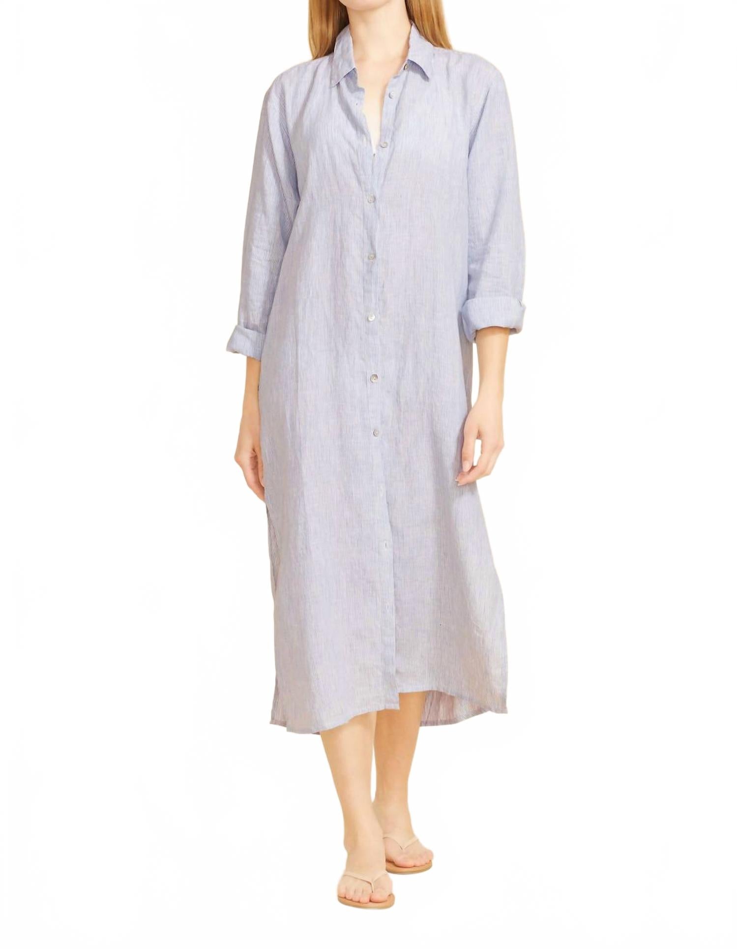 

Женское платье-рубашка миди Sitano, светло-голубой