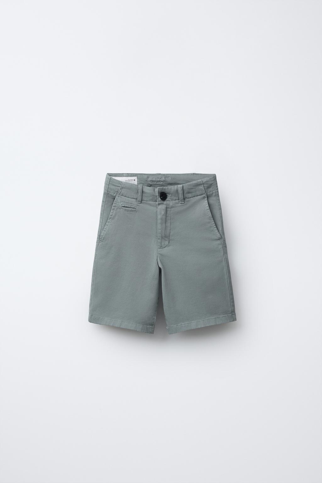 

Базовые шорты-бермуды chino ZARA, цвет Sea green
