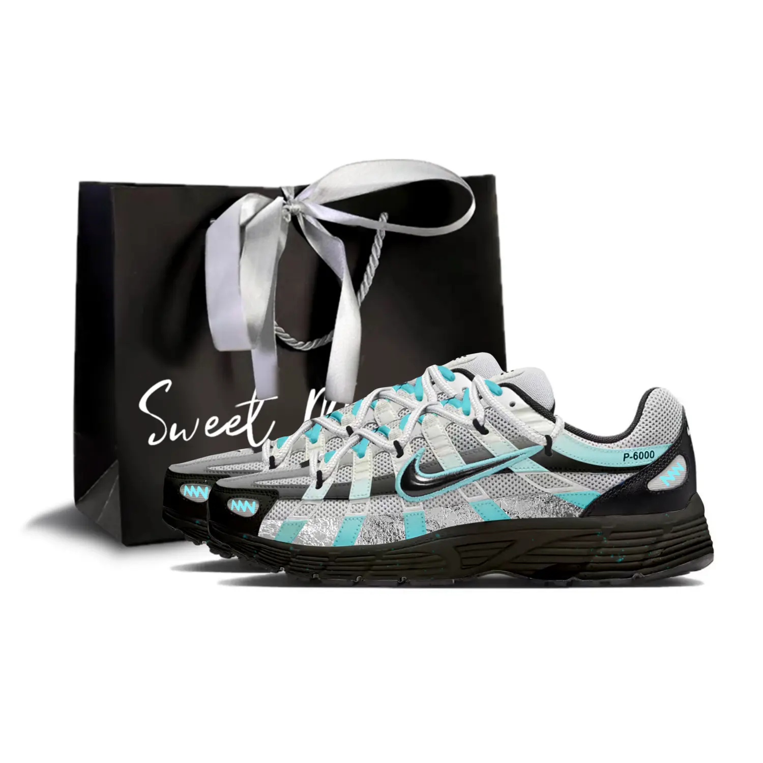 

Nike Кроссовки для бега P 6000 Abrasion Resistant Low top Unisex черный cyan