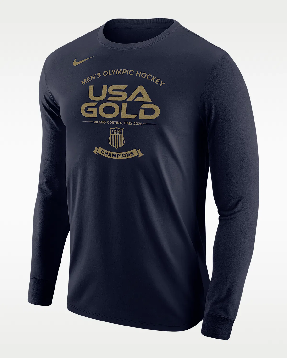 Мужская футболка с длинным рукавом Nike Team USA, Navy/Gold
