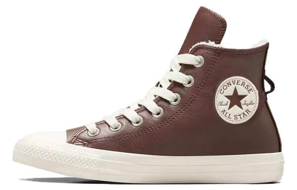 Кроссовки chuck taylor all star leather faux fur lining 'dark brown' Converse, коричневый — фото 2