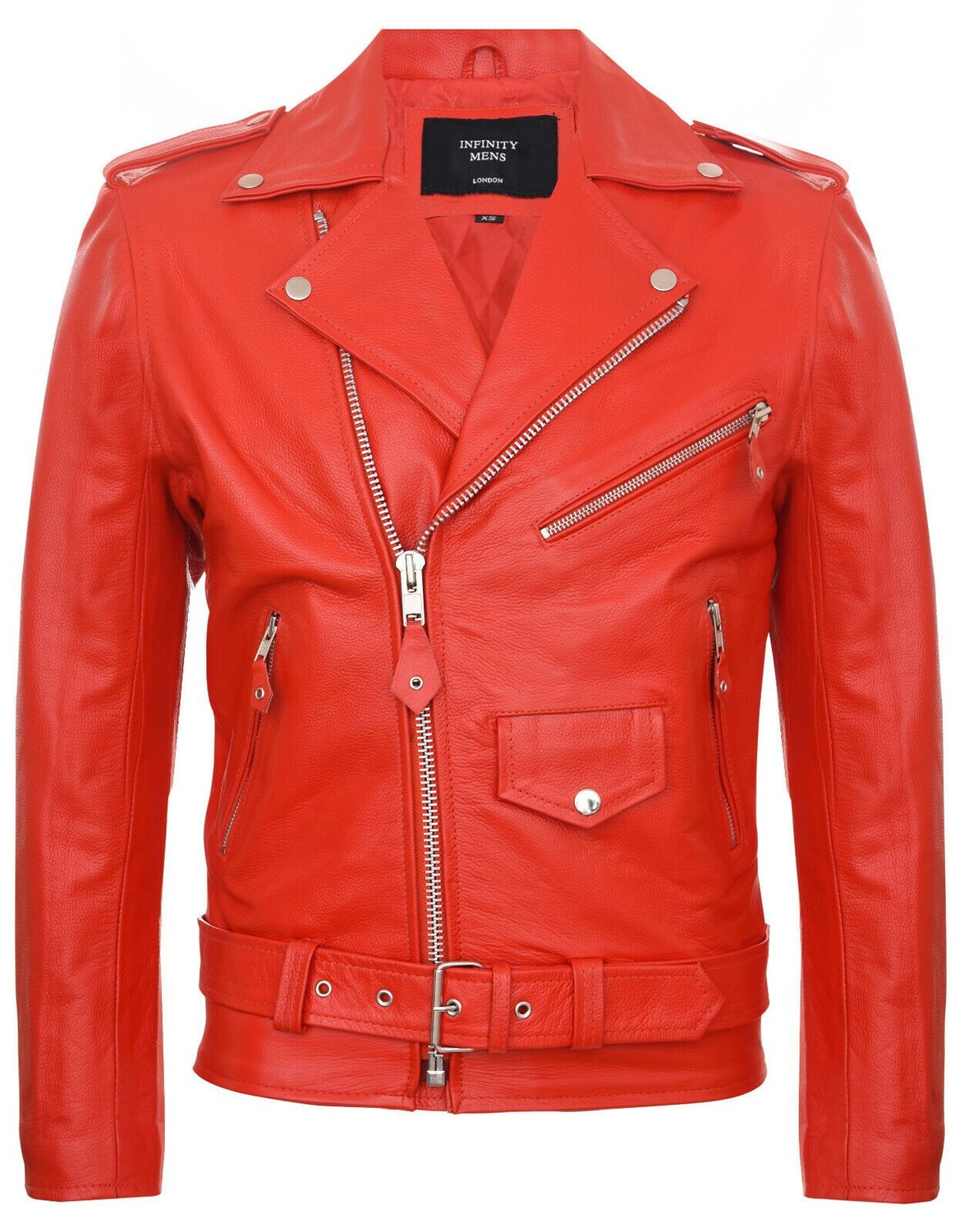 

Куртка мотоциклетная Infinity Leather Brando Biker Rock, красный