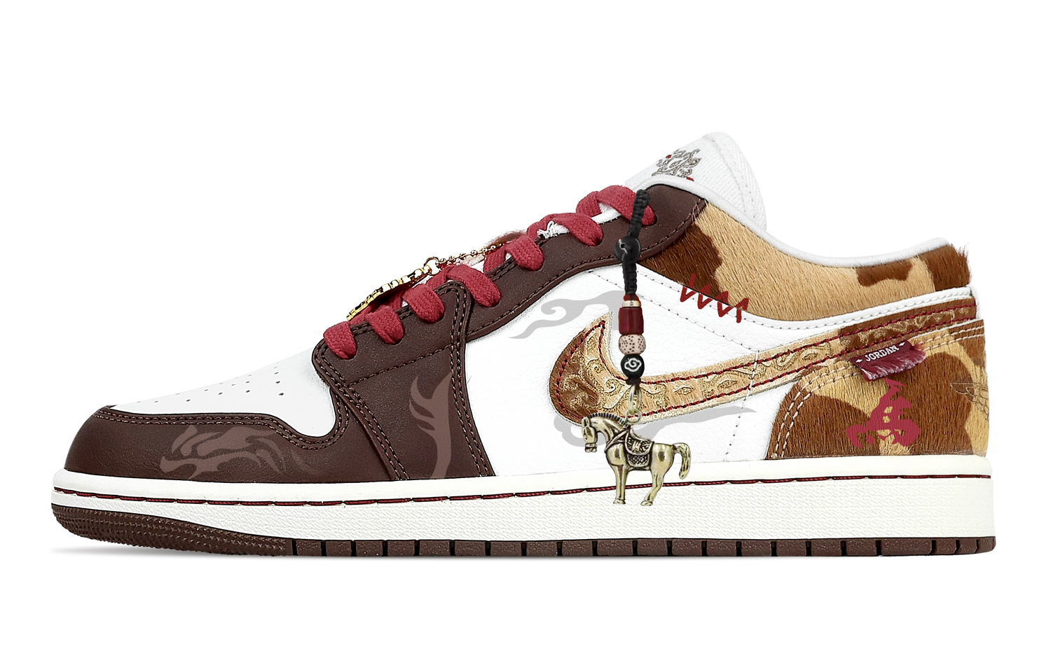 Air 1 Spirit Horse Brings Blessing, Heart Box Low top Vintage баскетбольные кроссовки мужские Tan Jordan, tan — фото 3