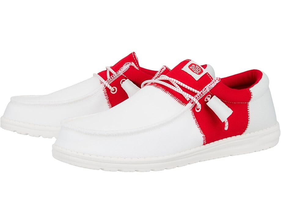 

Лоферы Hey Dude Wally Tri-Varsity Sport Mesh, цвет White/Red