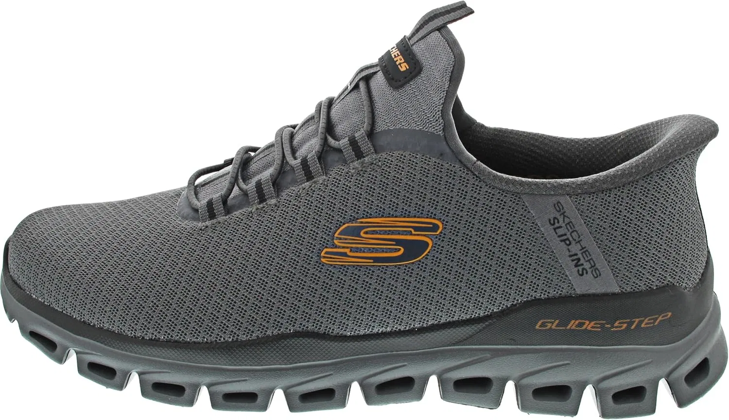 Мужские кроссовки Skechers Glide-Step Noxus Hands Free без шнурков, Grey-Orange