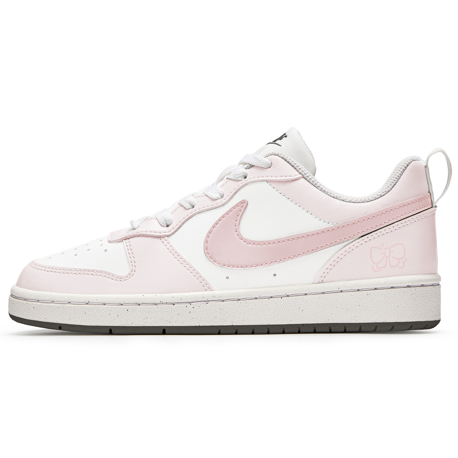 

Nike Court Borough Girlish Connection Абразивостойкие противоскользящие низкие детские скейтборд-кроссовки Pink White