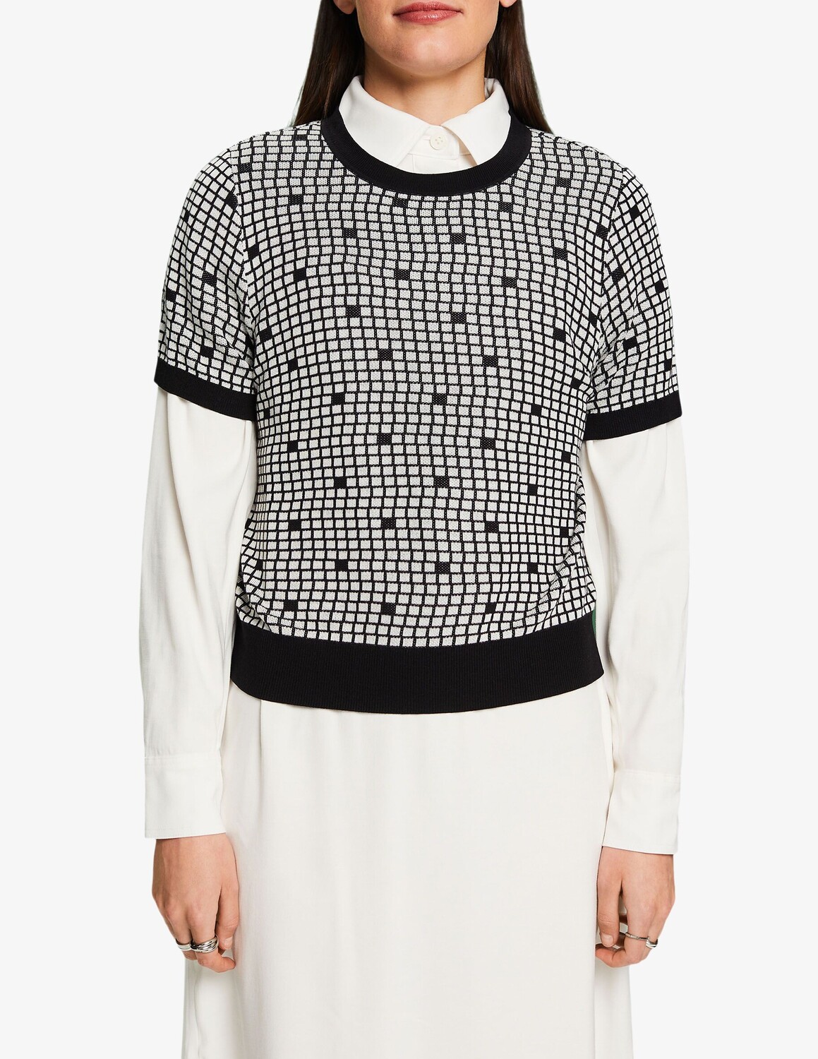 

Футболка из смесового хлопка ESPRIT, черный