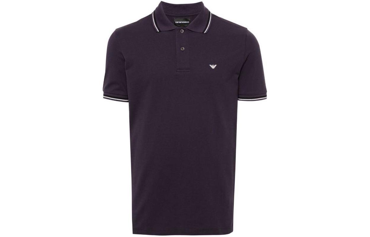 

Футболка поло с коротким рукавом и логотипом EMPORIO ARMANI, синяя