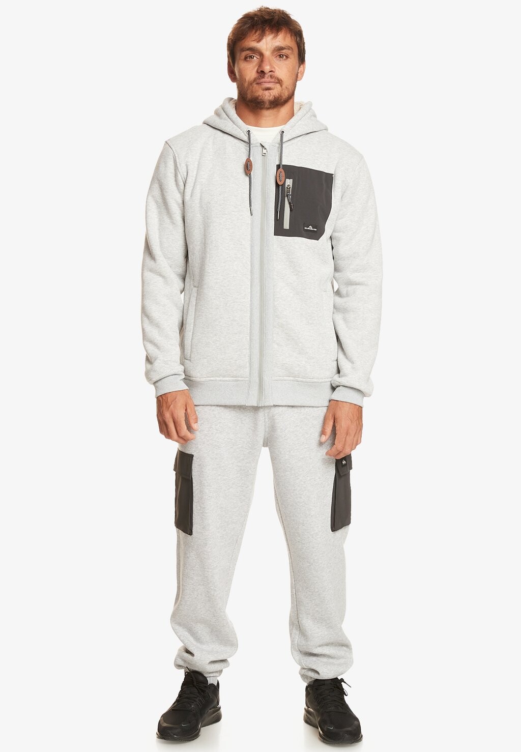 

Толстовка на молнии OUT THERE EQYFT Quiksilver, цвет Mottled Dark Grey